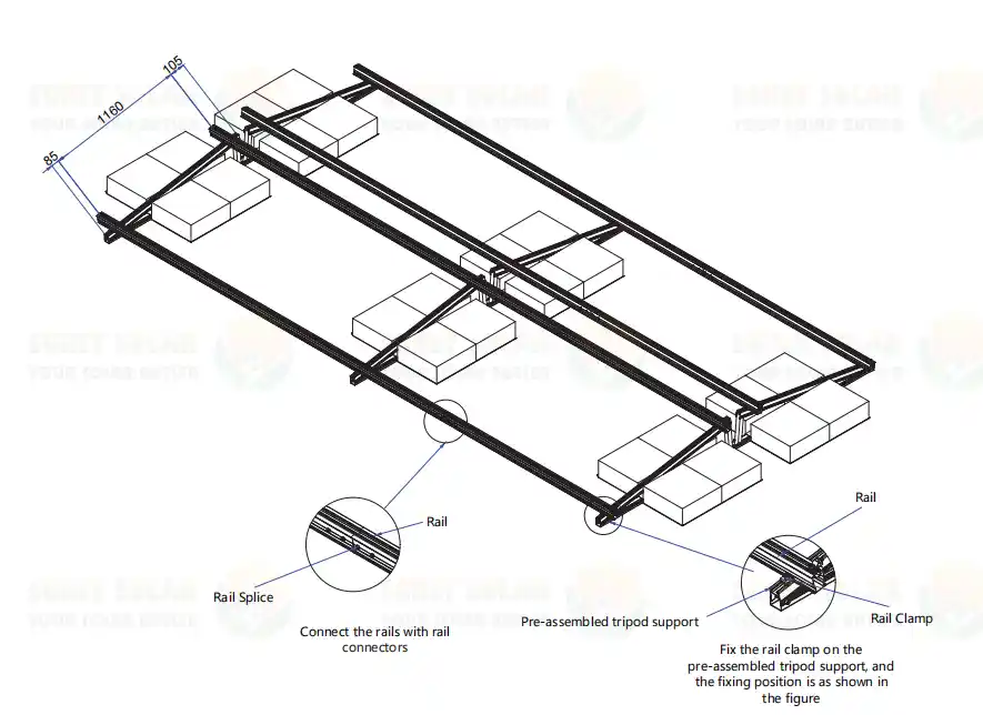 East-West Solar Ballasted Mounting System